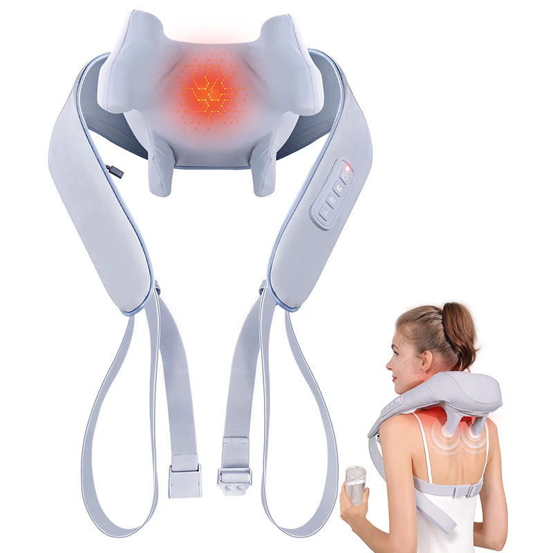 Shiatsu Neck & Shoulder Massager with Heat – Deep 6D Kneading Relief