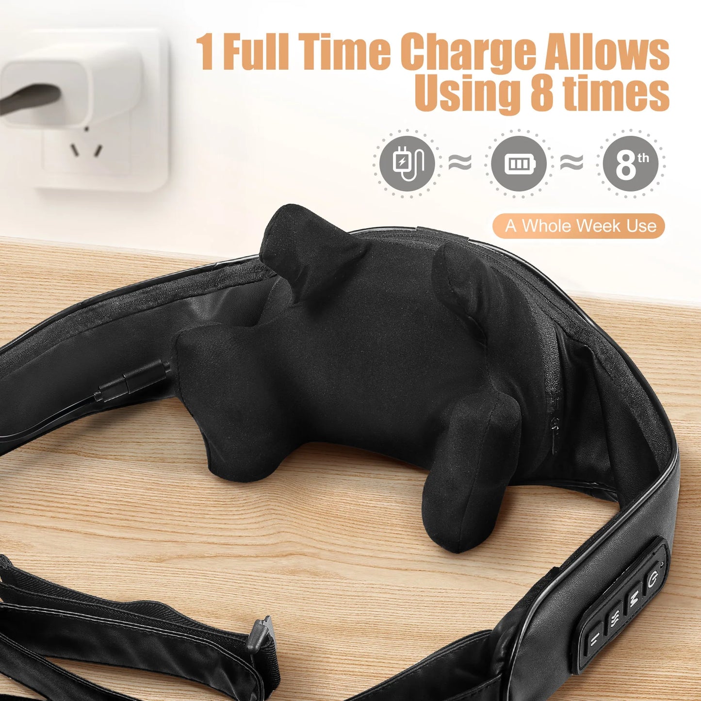 Shiatsu Neck & Shoulder Massager with Heat – Deep 6D Kneading Relief